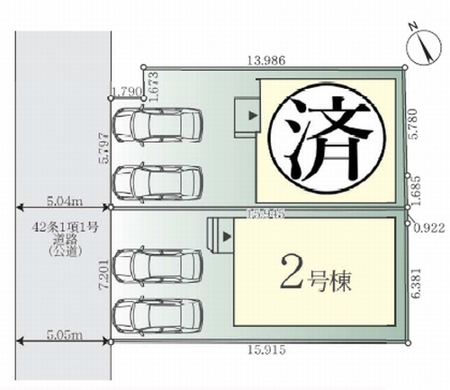 【区画図】 | 【仲介手数料０円】相模原市南区上鶴間1丁目　新築一戸建て　B号棟　全2棟 | 相模原市南区上鶴間1丁目　新築一戸建て　全2棟