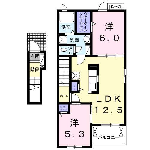 【間取り】 | エルヴィータ八女　Ａ