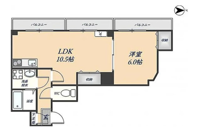東大阪市　レジデンスイズミの間取り