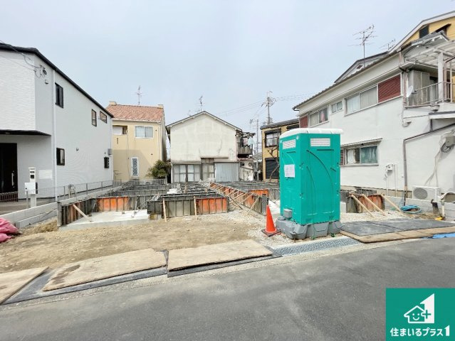 伊丹市東有岡　第2期　新築一戸建ての外観|周辺は落ち着いた街並みの住宅地！子育てがしやすい住環境です！まだ未完成ですが、現地でしかわからない事もございます。是非一度ご覧ください。
