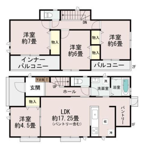 ハートフルタウン渋川市石原348番　C号棟の区画図|駐車場並列３台ご用意しています！
並列駐車なので車の出し入れもしやすいですよ！
