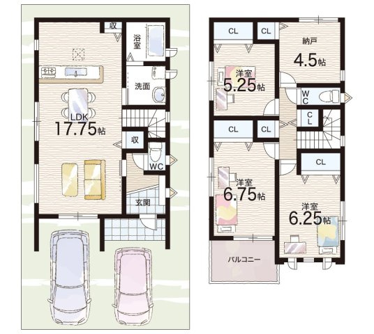 伊丹市東有岡　第2期　新築一戸建ての間取り|2号地