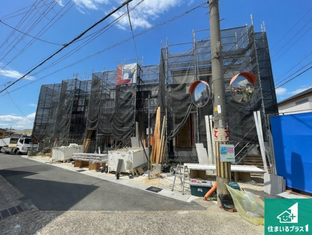 宇治市大久保町上ノ山　第1期　新築一戸建ての外観|周辺は落ち着いた街並みの住宅地！子育てがしやすい住環境です！まだ未完成ですが、現地でしかわからない事もございます。是非一度ご覧ください。全3区画