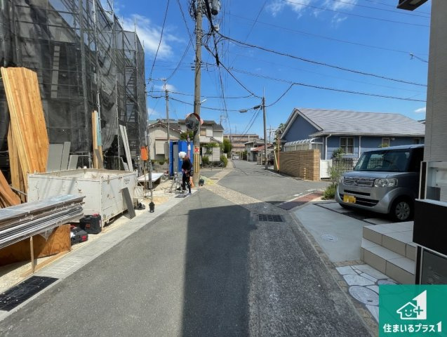 宇治市大久保町上ノ山　第1期　新築一戸建ての前面道路含む現地写真|周辺は落ち着いた街並みの住宅地！子育てがしやすい住環境です！まだ未完成ですが、現地でしかわからない事もございます。是非一度ご覧ください。全3区画