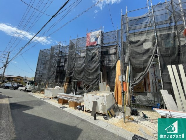 宇治市大久保町上ノ山　第1期　新築一戸建ての外観|周辺は落ち着いた街並みの住宅地！子育てがしやすい住環境です！まだ未完成ですが、現地でしかわからない事もございます。是非一度ご覧ください。全3区画