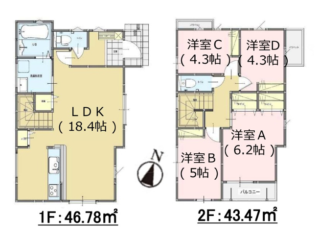 【間取り】 | 福岡市早良区有田6丁目1期　1号棟（全2棟）【仲介手数料無料・0円】 | 平日、土日祝日もお好きな日時にご見学可能です。お気軽にお問合せ下さい。