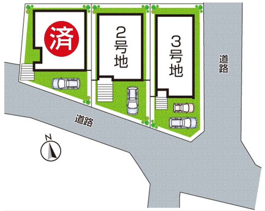宇治市大久保町上ノ山　第1期　新築一戸建ての区画図|全3区画