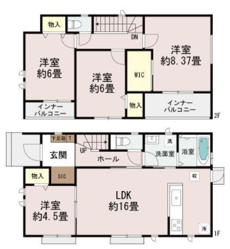 ハートフルタウン渋川市石原348番　A号棟の区画図|駐車場並列２台ご用意しています！
並列駐車なので車の出し入れもしやすいですよ！