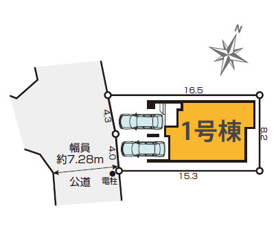 練馬区石神井台5丁目　27.5帖LDK×並列2台駐車　ハイグレード邸宅　限定1棟の区画図