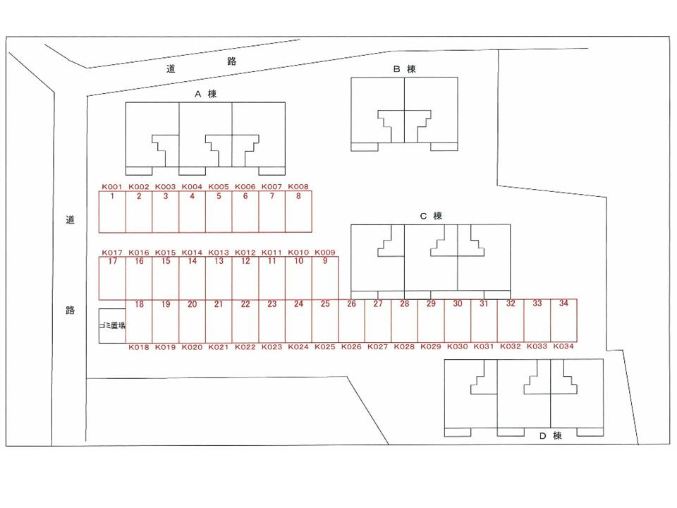 サン・ヒルズ永国Ａの区画図|駐車場