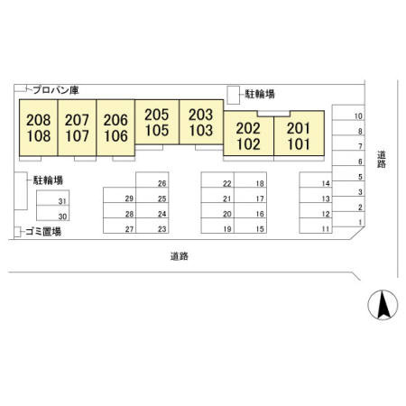 クローバーの駐車場