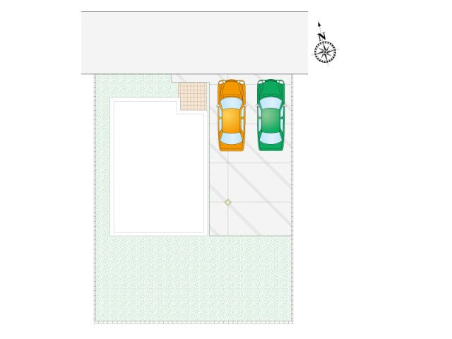 新築　高崎市剣崎町 全3区画　1号棟の区画図|2号棟　区画図　北側接道幅員約4.1ｍ