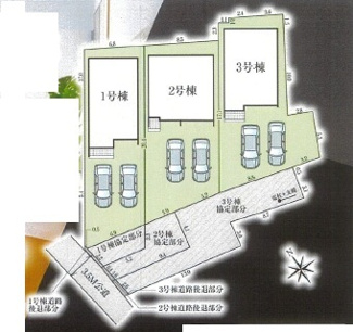 【区画図】 | GRAFARE瀬戸市東郷町全3棟【仲介手数料無料　にじの丘小　にじの丘中】 | 今すぐのご案内可能です！→  0120-336-922　までお気軽にお問い合わせください。