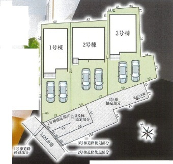 【区画図】 | GRAFARE瀬戸市東郷町全3棟【仲介手数料無料　にじの丘小　にじの丘中】 | 今すぐのご案内可能です！→  0120-336-922　までお気軽にお問い合わせください。