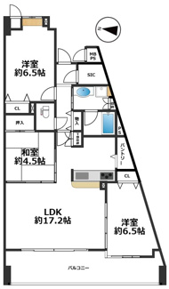 【間取り】 | ワコーレ須磨名谷ステーションフラッツ | シューズインクローゼットやパントリー・トランクルームなど収納たっぷり♪