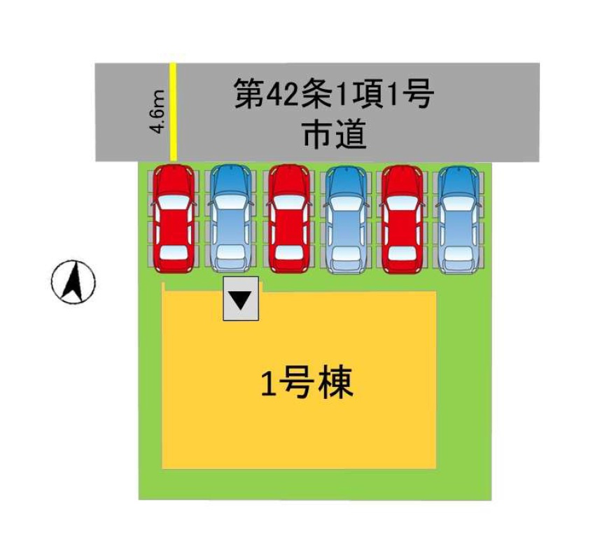 太宰府市青山1丁目第2-1棟(1号棟)の区画図|配置図（1号棟）