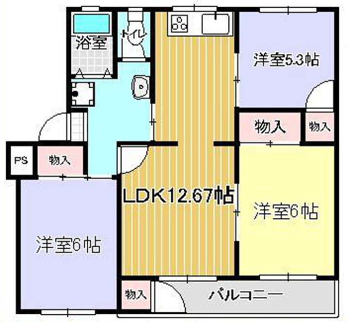 渦ヶ森コーポ15号館の間取り