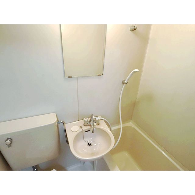 マイネルロッヂⅡの洗面所|明るい洗面所です