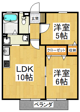 【間取り】 | エスポワールⅡB棟