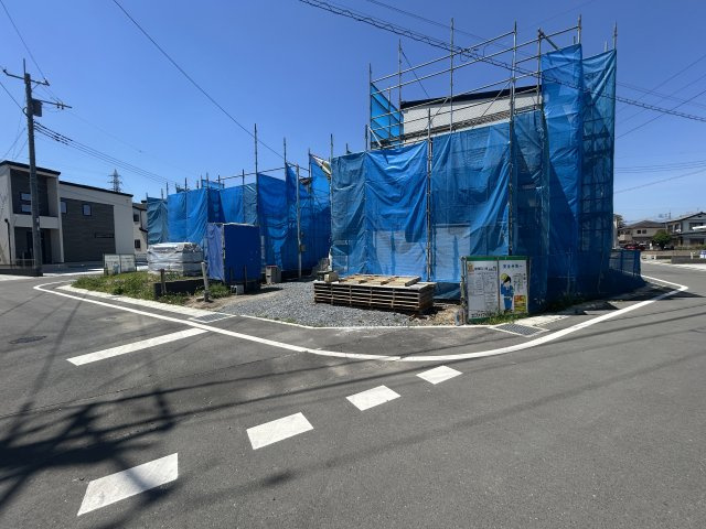 新築　前橋市青柳町　10号棟の前面道路含む現地写真|現地写真　北東側接道幅員約6ｍ