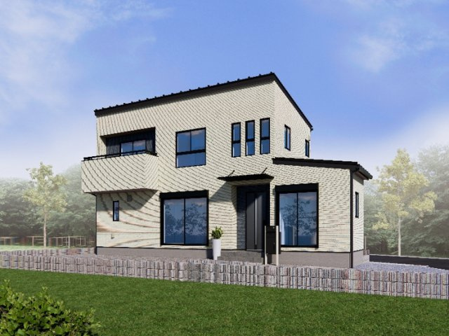 【外観パース】 | 新築　前橋市青柳町　10号棟 | 現地写真　ポストと一体型のTVモニターホンでセキュリティ安心！嬉しい宅配ボックス付き♪