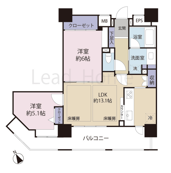 【間取り】 | ヴィルヌーブタワー駒沢