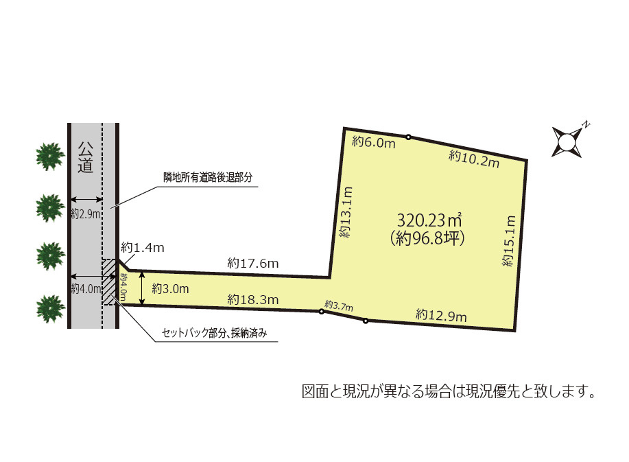 『鴻巣駅』西口9分・約96坪で、ヤオコーが至近の旗竿地
