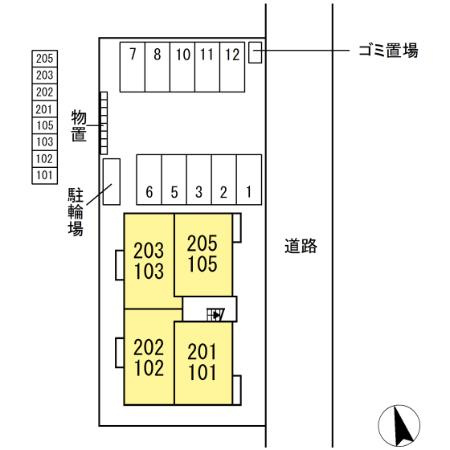 アコルトD棟の区画図