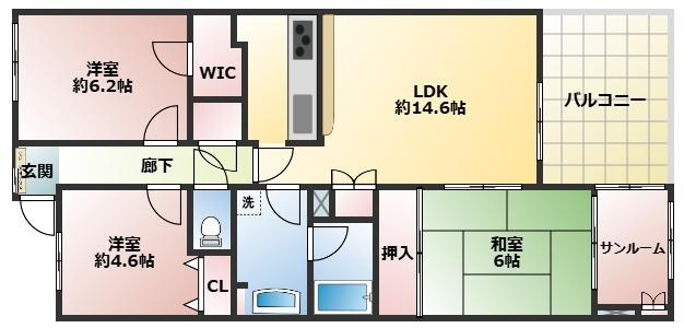 ルネ・グランテラスの間取り