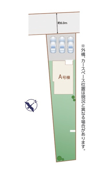 ハートフルタウン 　大洗町磯浜町1549-1　Aの前面道路含む現地写真|並列駐車可能です。同メーカー完成物件の内覧も、他の物件と合わせての現地ご案内も可能です！HPから、またお電話でも、お気軽にお問い合わせください。