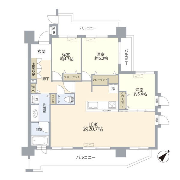 【間取り】 | グランドステイツ大濠公園南☆仲介手数料無料☆