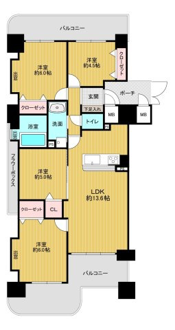 【間取り】 | ダイアパレスセントラルコート薬院☆仲介手数料無料☆