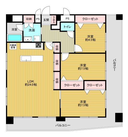 【間取り】 | サンシャイン姪浜☆仲介手数料無料☆