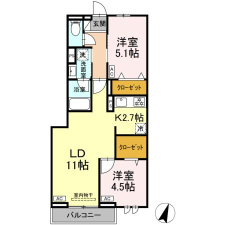 【間取り】 | セレスティア中央 Ⅱ