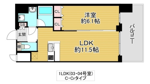 大阪市城東区今福南３丁目の賃貸マンションの間取り