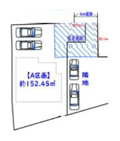 所沢市荒幡・全1棟　新築一戸建　～スカイバルコニー付～の区画図|敷地広々46坪、カースペース2台分ございます。