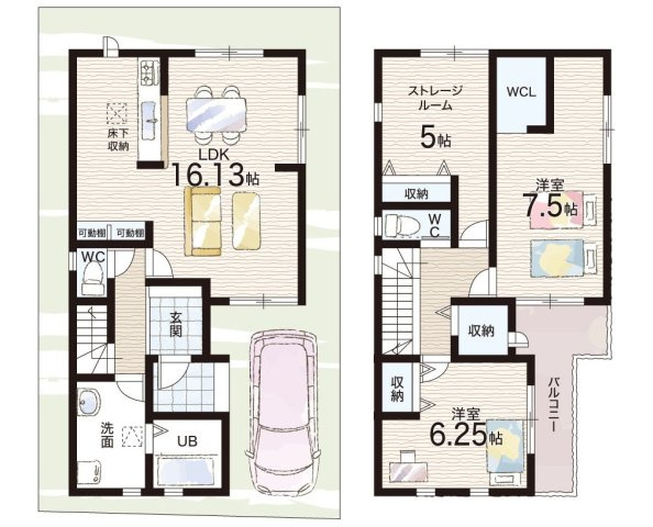 西宮市鳴尾町　第2期　新築一戸建ての間取り|2号地