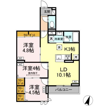 【間取り】 | セレスティア中央 Ⅱ