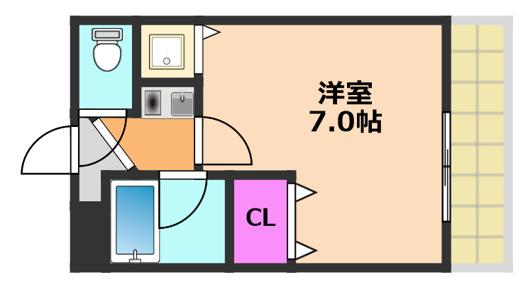 シャトーボヌゥール郡家本町の間取り