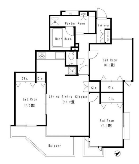 武蔵野市中町３丁目の賃貸マンション