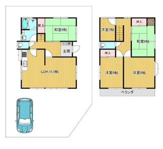 【間取り】 | 川西市東畦野山手１丁目中古戸建　お庭・カーポート付き | ファミリー様におすすめの５LDKの間取りです♪
