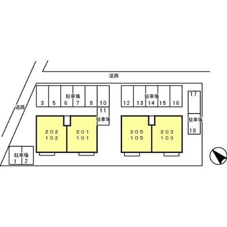 ウィルモア輝 A棟の区画図