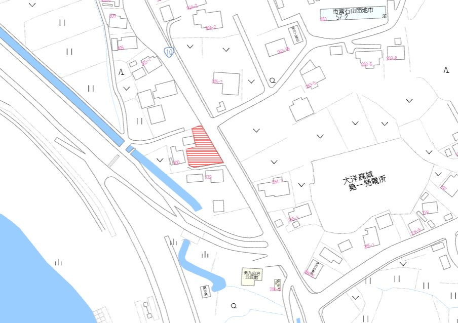 都城市高城町石山の売地の土地図