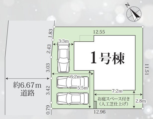 横浜市栄区桂台西1丁目 新築戸建て【仲介手数料無料】カースペース3台の区画図