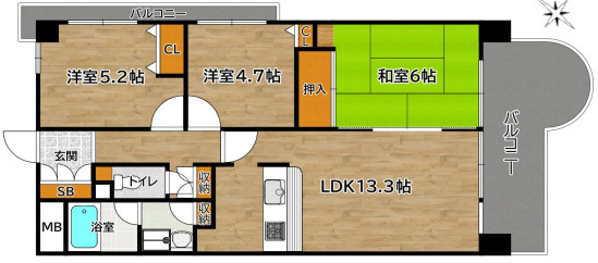 モンテベルデ東梅田の間取り