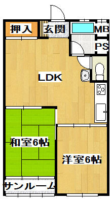 宝塚第一コーポラスの間取り