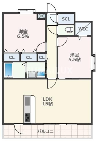 熊本市中央区九品寺６丁目の賃貸マンションの間取り