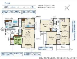 【間取り】 | ブルーミングガーデン宇都宮市中戸祭1丁目　5号棟 | 全室南向きで陽当たりの良い間取りです