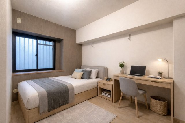 【ReDream】クオレ桂川の洋室|全居室収納付きで居住スペースがスッキリ片付きます♪
※本画像の家具・インテリアはCG合成です。実際とは異なります。

室内（2025年4月）撮影