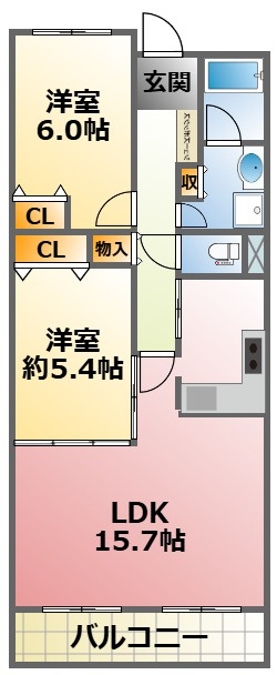 甲子園三番町ハイツの間取り
